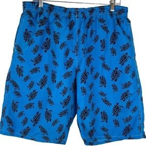 Banana Split Men's Board Shorts Trunks Turtles Blue Large Pockets Lined Large